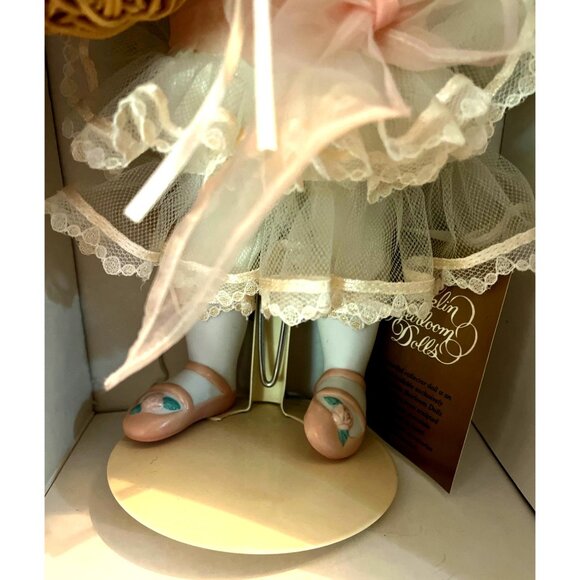 Vtg Franklin Heirloom Doll Gibson Girl Flower Girl Porcelain Wedding - Picture 2 of 5